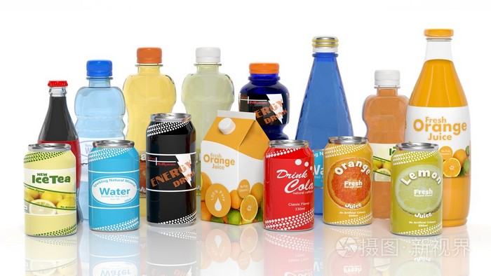 “白色孤立”的藝術 3D飲料產品中的視覺焦點設計